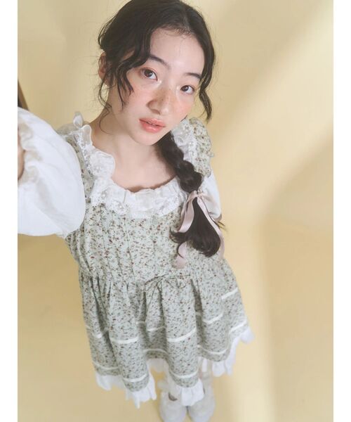 merry jenny petit flowerフレアミニワンピース petit flowerフレアミニワンピース（ワンピース）｜merry jenny