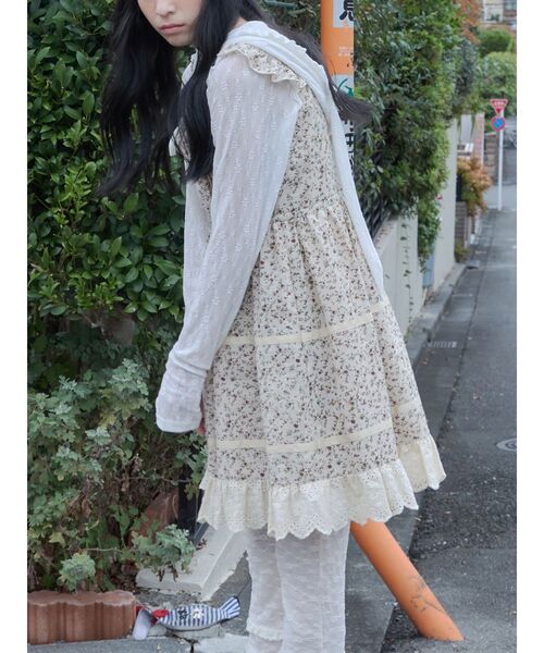 merry jenny（メリージェニー）の「petit flowerフレアミニワンピース（ワンピース・レディース・グリーン/ピンク/アイボリー・FREE）」の7枚目の写真