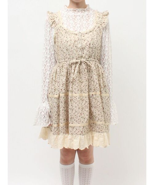 merry jenny（メリージェニー）の「petit flowerフレアミニワンピース（ワンピース・レディース・グリーン/ピンク/アイボリー・FREE）」の5枚目の写真