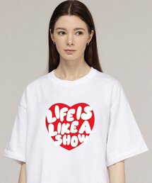 [ユニセックス]ライフラブハート半袖Tシャツ_ホワイト