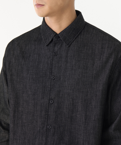 MUSINSA STANDARD（ムシンサスタンダード）の「リラックスデニムシャツ [ロー ブラック]（シャツ/ブラウス・メンズ・その他・XX-LARGE/SMALL/MEDIUM/LARGE/X-LARGE）」の3枚目の写真