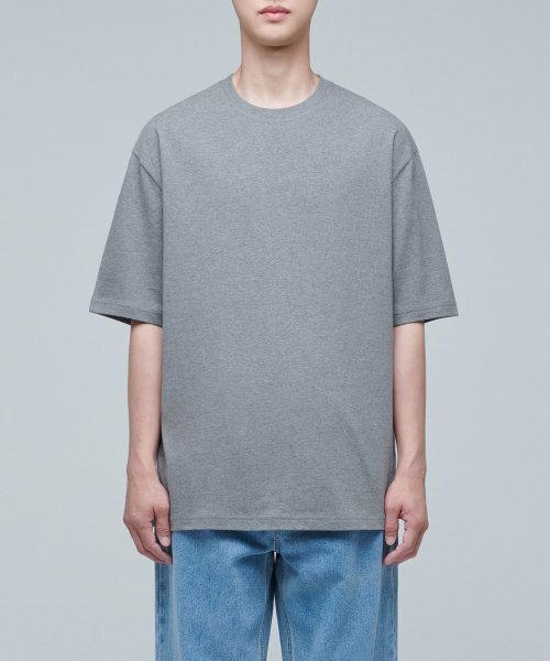 MUSINSA STANDARD（ムシンサスタンダード）の「リラックスフィットクルーネックTシャツ2 [メランジグレー]（Tシャツ/カットソー・メンズ・その他・LARGE/X-LARGE/XX-LARGE/XXX-LARGE/SMALL/MEDIUM）」の2枚目の写真