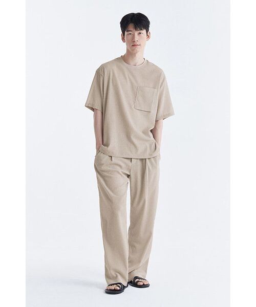 MUSINSA STANDARD（ムシンサスタンダード）の「クリンクルワンタックワイドバンディングパンツ[ライトベージュ]（スラックス・メンズ・その他・38/42/36/26/28/40/32/34/30）」の8枚目の写真