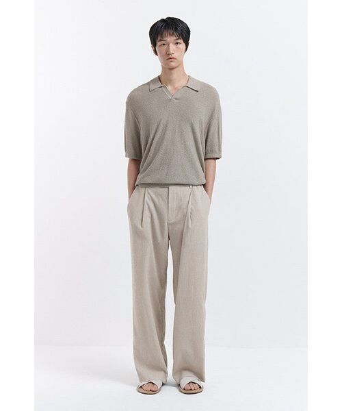 MUSINSA STANDARD（ムシンサスタンダード）の「クリンクルワンタックワイドバンディングパンツ[ライトベージュ]（スラックス・メンズ・その他・38/42/36/26/28/40/32/34/30）」の10枚目の写真