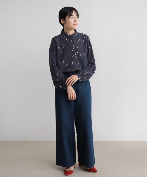 Blanc Bleu Minuit(ブランブルーミニュイ)の「コットンデニム セーラーパンツ(その他パンツ・レディース・サックスブルー/ネイビー・FREE)」の16枚目の写真