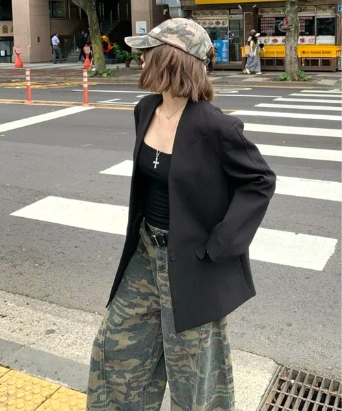 CANVAS+(キャンバスプラス)の「【CANVAS+】迷彩柄ワイドルーズパンツ(その他パンツ・レディース・カーキ・L/M/S)」の8枚目の写真
