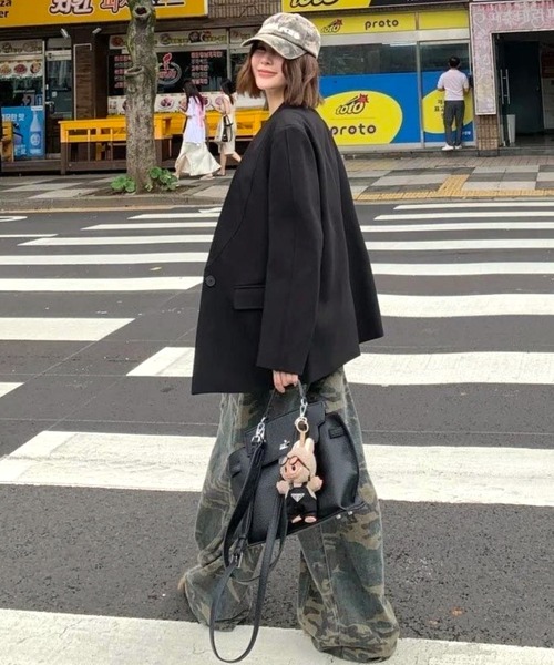 CANVAS+(キャンバスプラス)の「【CANVAS+】迷彩柄ワイドルーズパンツ(その他パンツ・レディース・カーキ・L/M/S)」の9枚目の写真