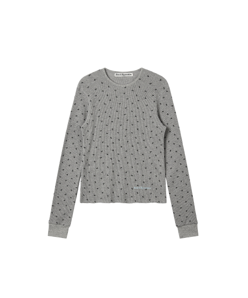 Rest&Recreation(レストアンドレクリエーション)の「LOGO PATTERN WAFFLE TOP - GREY(Tシャツ/カットソー・レディース・その他・ONE)」の1枚目の写真