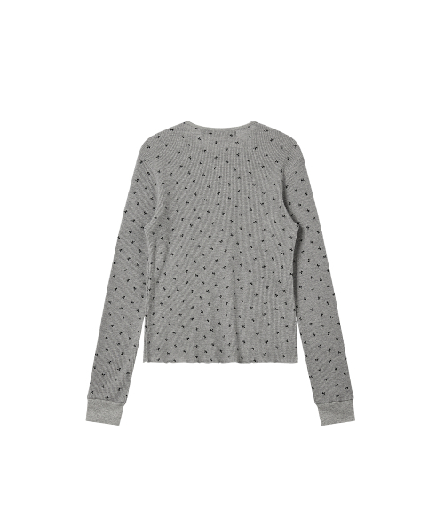 Rest&Recreation(レストアンドレクリエーション)の「LOGO PATTERN WAFFLE TOP - GREY(Tシャツ/カットソー・レディース・その他・ONE)」の2枚目の写真