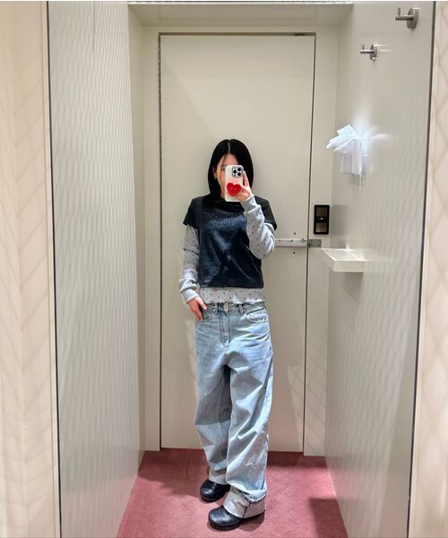 Rest&Recreation(レストアンドレクリエーション)の「LOGO PATTERN WAFFLE TOP - GREY(Tシャツ/カットソー・レディース・その他・ONE)」の5枚目の写真