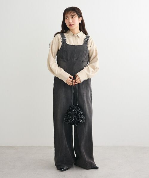 Green　Parks（グリーンパークス）の「OTO.HA.ベロアスパンコールショルダーバック（ショルダーバッグ・レディース・グレー/ブラック・FREE）」の12枚目の写真