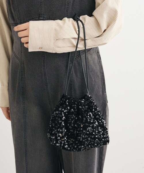 Green　Parks（グリーンパークス）の「OTO.HA.ベロアスパンコールショルダーバック（ショルダーバッグ・レディース・グレー/ブラック・FREE）」の13枚目の写真