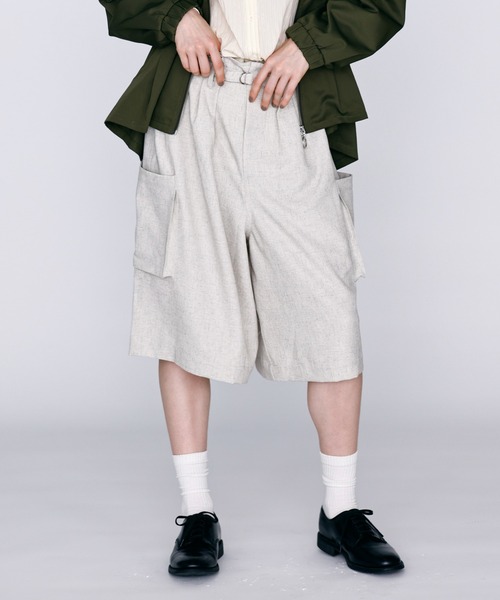 Kelen(ケレン)の「「KELEN / ケレン」ベルト付きデザインハーフパンツ(その他パンツ・レディース・グレー/ブラック/オートミール/ブラウン・S/M)」の4枚目の写真