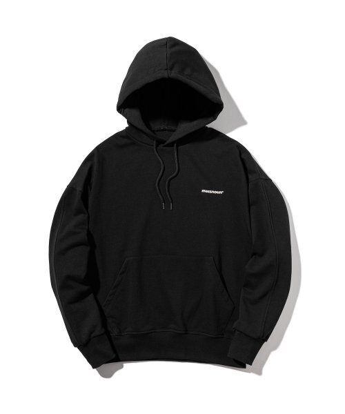 MASSNOUN(マスノウン)の「スマイルオーバーサイズヘビーフードパーカー MWZHD001-BK(パーカー・レディース・その他・LARGE/MEDIUM)」の2枚目の写真