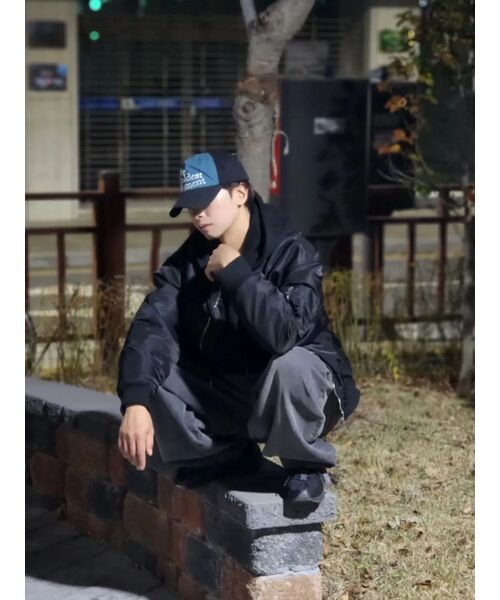 MASSNOUN(マスノウン)の「スマイルオーバーサイズヘビーフードパーカー MWZHD001-BK(パーカー・レディース・その他・LARGE/MEDIUM)」の15枚目の写真