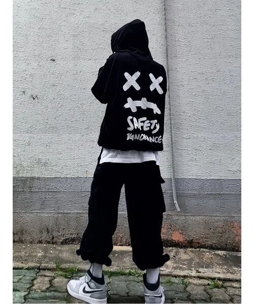 MASSNOUN(マスノウン)の「スマイルオーバーサイズヘビーフードパーカー MWZHD001-BK(パーカー・レディース・その他・LARGE/MEDIUM)」の17枚目の写真