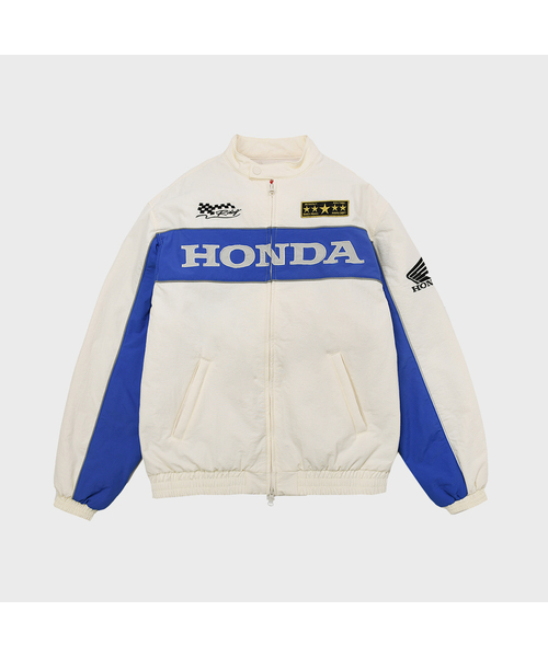 Piping Motorcycle Blouson Jacket Ivory