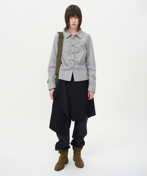 INSILENCE WOMEN(インサイレンスウーマン)の「アシンメトリックミディラップスカート BLACK(スカート・レディース・その他・X-SMALL/MEDIUM)」の5枚目の写真