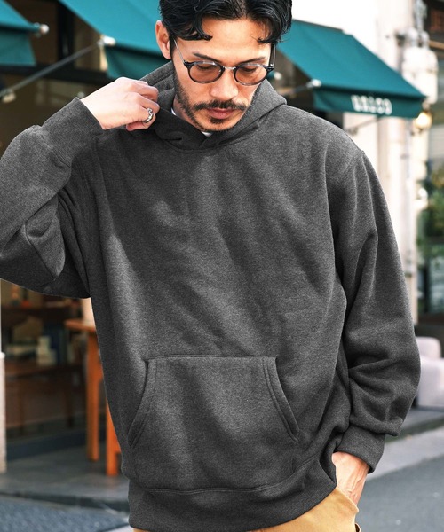 jiggys shop（ジギーズショップ）の「裏起毛 ヘビーウェイト ワイドフィット プルオーバーパーカー（パーカー・メンズ・ブラック/グレー/チャコールグレー/クリーム・MEDIUM/LARGE/X-LARGE）」の3枚目の写真