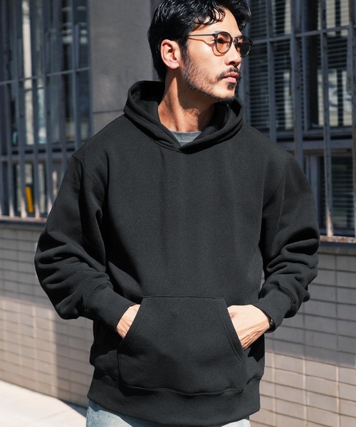 jiggys shop（ジギーズショップ）の「裏起毛 ヘビーウェイト ワイドフィット プルオーバーパーカー（パーカー・メンズ・ブラック/グレー/チャコールグレー/クリーム・MEDIUM/LARGE/X-LARGE）」の2枚目の写真