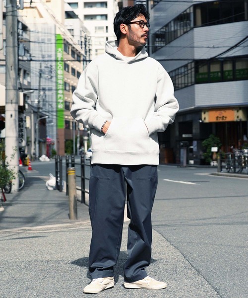 jiggys shop（ジギーズショップ）の「裏起毛 ヘビーウェイト ワイドフィット プルオーバーパーカー（パーカー・メンズ・ブラック/グレー/チャコールグレー/クリーム・MEDIUM/LARGE/X-LARGE）」の18枚目の写真