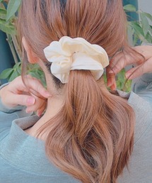 mul.（ムル）の「【456722】無地ビッグシュシュ/ヘアゴム(RZ)（シュシュ）」