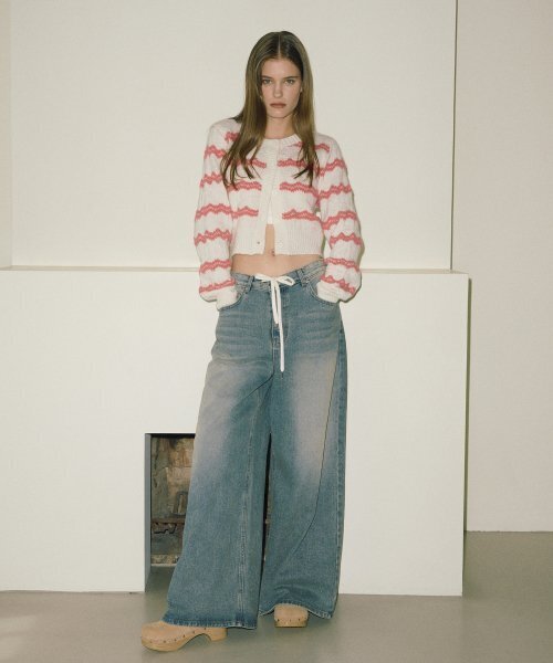 ETMON(エトモン)の「Zigzag Stripe Knit Cardigan, Pink(カーディガン/ボレロ・レディース・その他・FREE)」の3枚目の写真