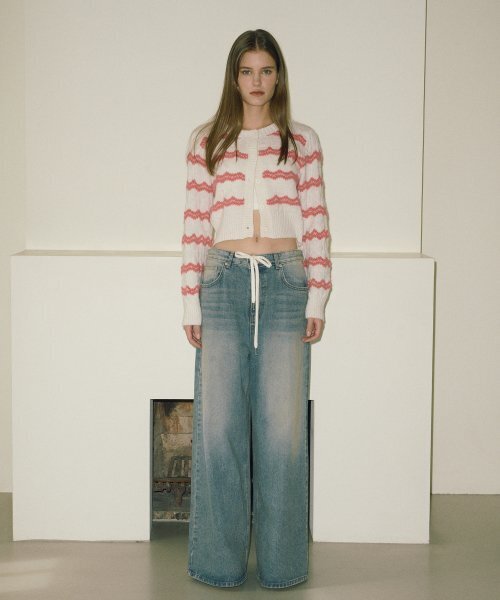 ETMON(エトモン)の「Zigzag Stripe Knit Cardigan, Pink(カーディガン/ボレロ・レディース・その他・FREE)」の4枚目の写真