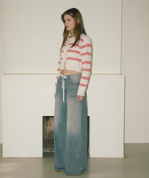 ETMON(エトモン)の「Zigzag Stripe Knit Cardigan, Pink(カーディガン/ボレロ・レディース・その他・FREE)」の5枚目の写真