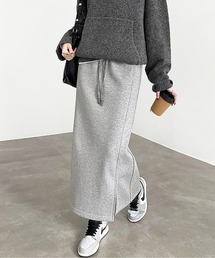 サイドスリットロングスウェットスカート