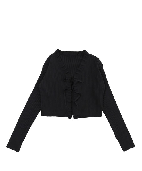 今季完売【新品】ハグオーワー フリルスリーブニットカーディガン black 今季完売【新品】ハグオーワー フリルスリーブニットカーディガン
