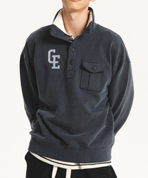 GARDEN EXPRESS（ガーデンエクスプレス）の「Half-Neck Button-Up Sweatshirt (charcoal)（スウェット）」