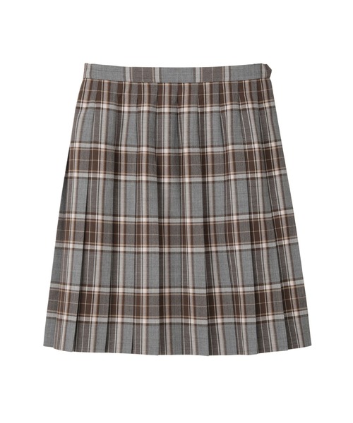EASTBOY(イーストボーイ)の「スカート チェック 48cm丈 裏地付 女子 制服 学生服 中学生 高校生 スクール 入学式 卒業式(スカート・キッズ・グレー系/ブラウン系・9号/11号/13号/7号)」の2枚目の写真