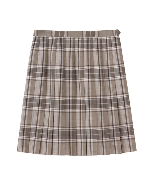 EASTBOY(イーストボーイ)の「スカート チェック 48cm丈 裏地付 女子 制服 学生服 中学生 高校生 スクール 入学式 卒業式(スカート・キッズ・グレー系/ブラウン系・9号/11号/13号/7号)」の1枚目の写真