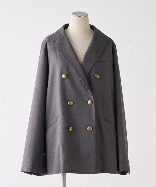 PUAL CE CIN（ピュアルセシン）の「【セットアップ対応】TRダブルデザインテーラードジャケット（テーラードジャケット・レディース・ネイビー/ブラック/グレー・FREE）」の16枚目の写真