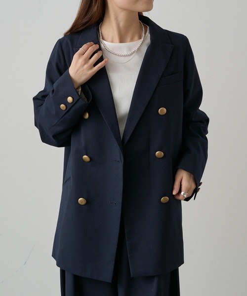 PUAL CE CIN（ピュアルセシン）の「【セットアップ対応】TRダブルデザインテーラードジャケット（テーラードジャケット・レディース・ネイビー/ブラック/グレー・FREE）」の11枚目の写真