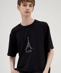 Trip to Paris オーバーサイズ 半袖Tシャツ (VNCTS208) ブラック