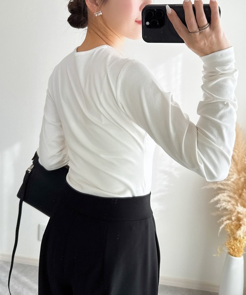 &. NOSTALGIA(アンドドットノスタルジア)の「【ZOZO限定】カットリボンプルオーバー(Tシャツ/カットソー・レディース・ホワイト/ブラック・M)」の15枚目の写真