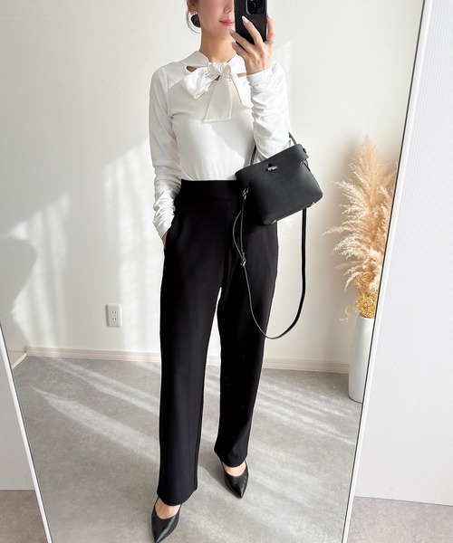 &. NOSTALGIA(アンドドットノスタルジア)の「【ZOZO限定】カットリボンプルオーバー(Tシャツ/カットソー・レディース・ホワイト/ブラック・M)」の18枚目の写真