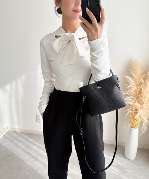 &. NOSTALGIA(アンドドットノスタルジア)の「【ZOZO限定】カットリボンプルオーバー(Tシャツ/カットソー・レディース・ホワイト/ブラック・M)」の19枚目の写真