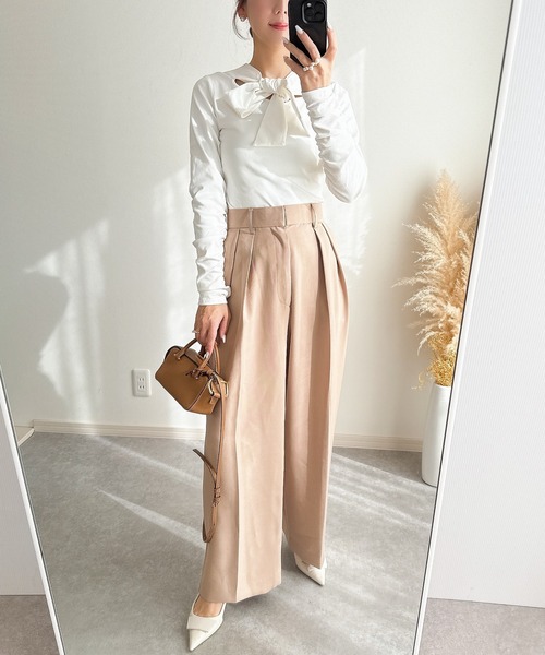 &. NOSTALGIA(アンドドットノスタルジア)の「【ZOZO限定】カットリボンプルオーバー(Tシャツ/カットソー・レディース・ホワイト/ブラック・M)」の7枚目の写真