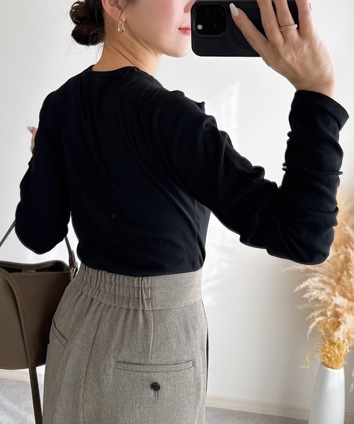 &. NOSTALGIA(アンドドットノスタルジア)の「【ZOZO限定】カットリボンプルオーバー(Tシャツ/カットソー・レディース・ホワイト/ブラック・M)」の13枚目の写真