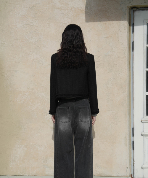 DEHEVE（デヘヴェ）の「Fringe Trimming Tweed Jacket [Black]（その他アウター・レディース・ブラック・MEDIUM/SMALL）」の14枚目の写真