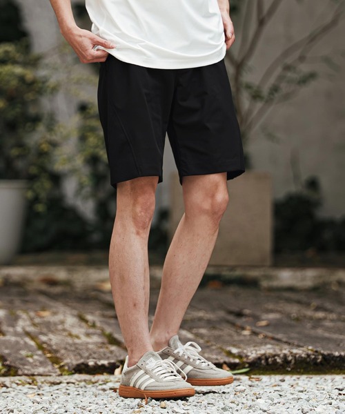 CALL&RESPONSE(コールアンドレスポンス)の「mp14414- 切り替えハーフパンツ-NOBIRU P(262-1551-02)(その他パンツ・メンズ・グレイッシュベージュ/ブラック・4/2)」の1枚目の写真