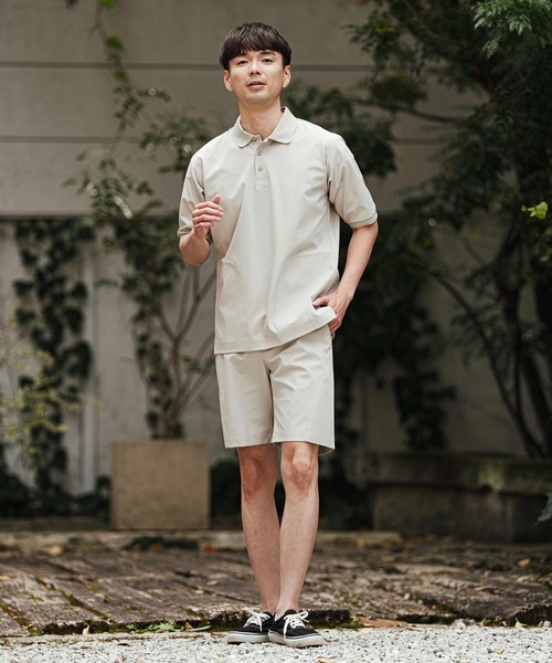 CALL&RESPONSE(コールアンドレスポンス)の「mp14414- 切り替えハーフパンツ-NOBIRU P(262-1551-02)(その他パンツ・メンズ・グレイッシュベージュ/ブラック・4/2)」の9枚目の写真