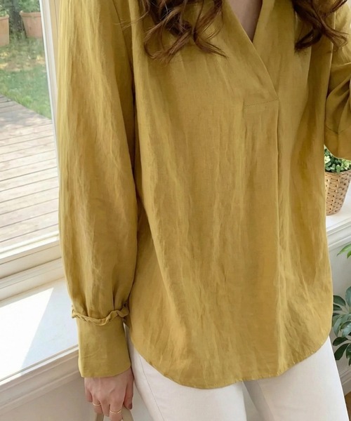 cammie(キャミー)の「スキッパーシャツ(シャツ/ブラウス・レディース・ネイビー/マスタード/アイボリー・L/XL)」の16枚目の写真