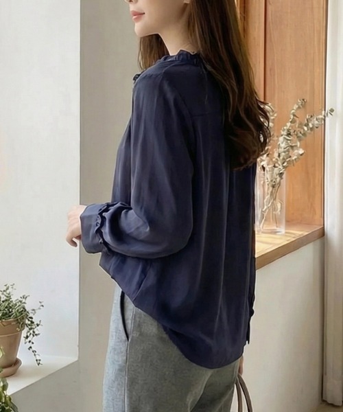 cammie(キャミー)の「スキッパーシャツ(シャツ/ブラウス・レディース・ネイビー/マスタード/アイボリー・L/XL)」の10枚目の写真