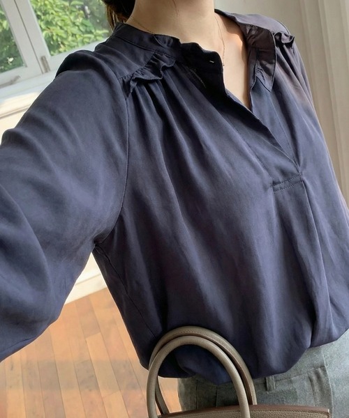 cammie(キャミー)の「スキッパーシャツ(シャツ/ブラウス・レディース・ネイビー/マスタード/アイボリー・L/XL)」の13枚目の写真