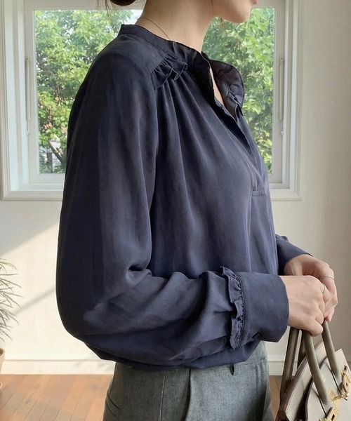 cammie(キャミー)の「スキッパーシャツ(シャツ/ブラウス・レディース・ネイビー/マスタード/アイボリー・L/XL)」の11枚目の写真
