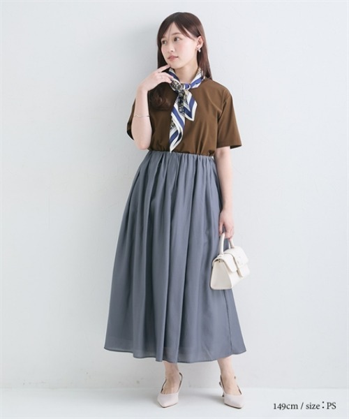 Petitjo(プッチージョ)の「小さいサイズ ギャザースカート 低身長さん・小柄女性(スカート・レディース・チャコールグレー/ブラウン・PS/PSS/PL/PM)」の18枚目の写真